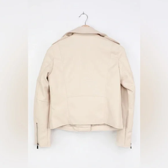 LULUS Out for the Night Beige Vegan Leather Moto Jacket - Picture 6 of 8